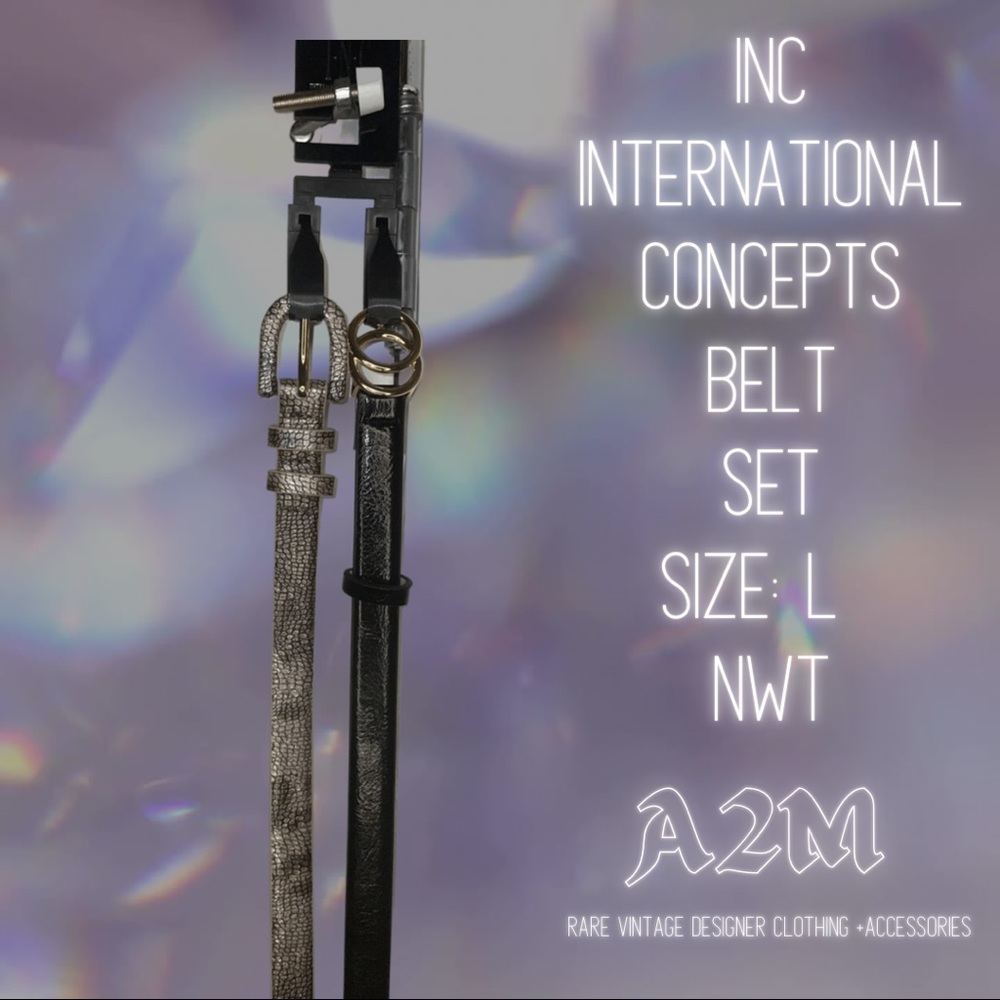 INC International Concept 2 Belt Set Size L NWT